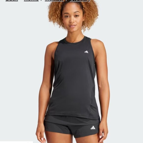 NWT Women's Adidas Black Workout Tank Top High Neck Racerback Size Medium - Picture 1 of 11